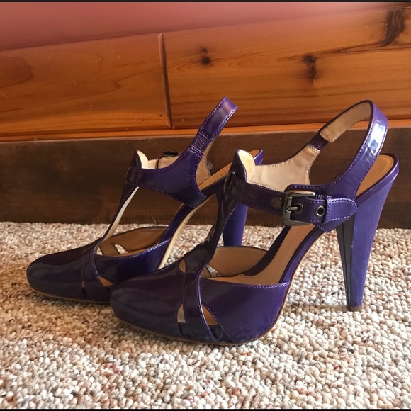 Boutique 9, Purple Leather Heels, Size 9 - Picture 1 of 7